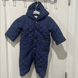 Polo Ralph Lauren Baby Quilted Bunting Bodysuit Snowsuit Navy Hooded Size 3M